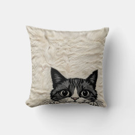 Dekorative Katzenschwarz-weiße Kilim-Kissen Kissen