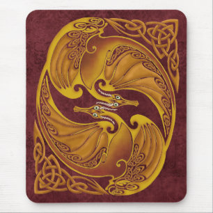 Dekorative keltische Drachen Mousepad