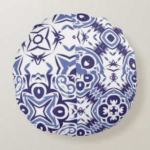 Dekorative Keramik Azulejo Fliesen. Fashionabl Rundes Kissen