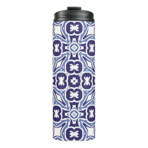 Dekorative Keramik Azulejo Fliesen. Vintage Thermosbecher