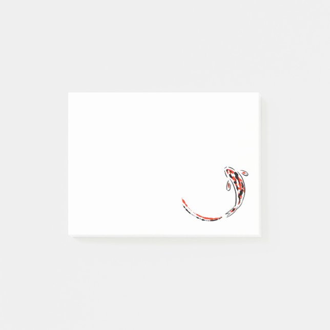 Dekorative Koi Fisch-schwimmende Orange und Post-it Klebezettel (Vorderseite)