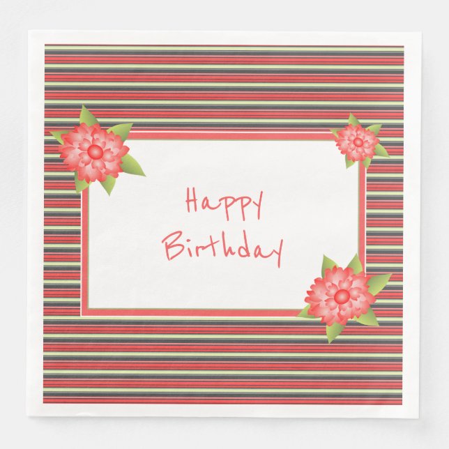 Dekorative KorallenBlume Serviette (Vorderseite)