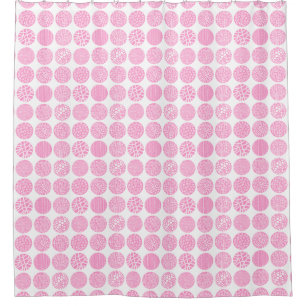 Dekorative Kreise - Rosa und Weiß Duschvorhang