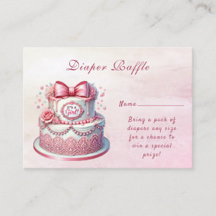 Dekorative Kuchen Pink Bow Babydusche Umschließung Begleitkarte