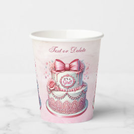 Dekorative Kuchen Pink Bow Paper Cups Pappbecher