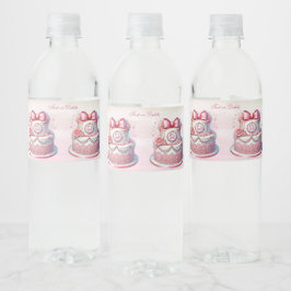 Dekorative Kuchen Pink Bow Wasser Flasche Etikett