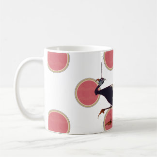 Dekorative Kunst 1910 Nouveau Vogel mut Kaffeetasse