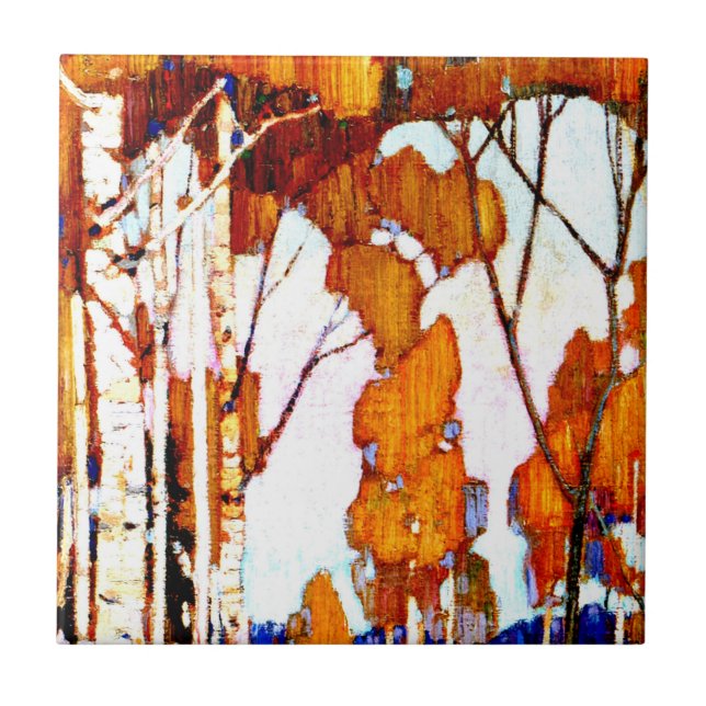 Dekorative Landschaft von Tom Thomson Fliese (Vorderseite)