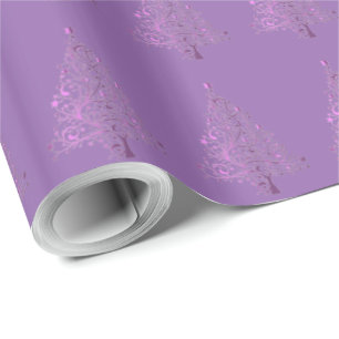 Dekorative Lavender Lila Weihnachtsbaummuster Geschenkpapier