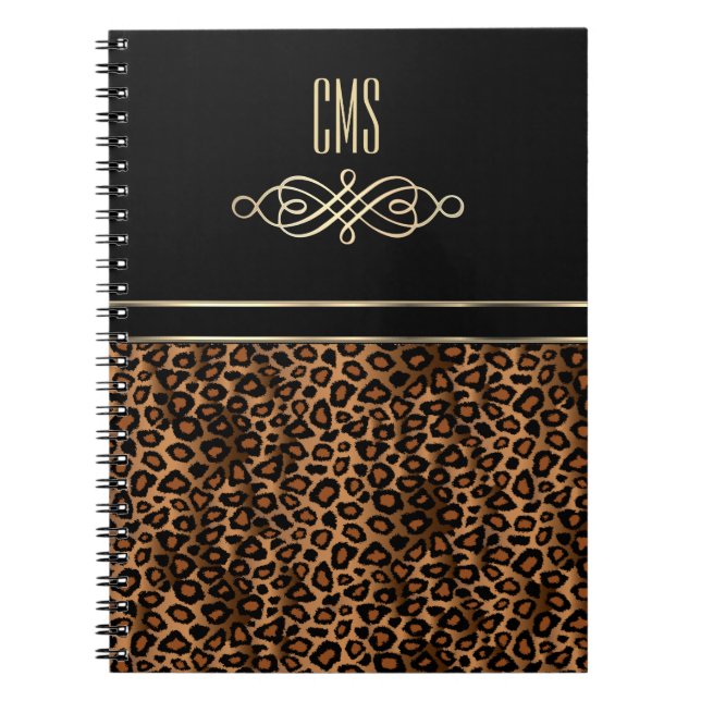 Dekorative Leopardendrucke | Monogramm Notizblock (Vorderseite)