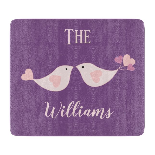 Dekorative Liebesvögel Schneidebrett (Vorderseite)