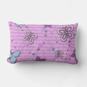 Dekorative Lila und blaue Butterfly Lumbalkissen Lendenkissen