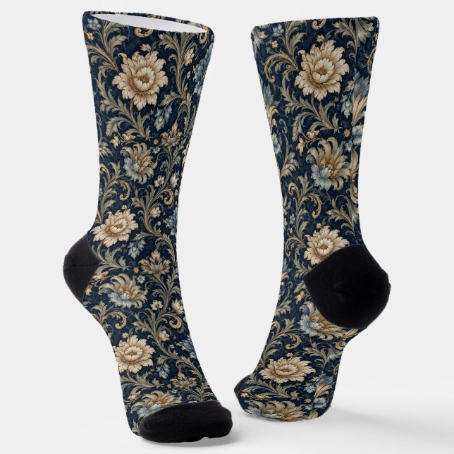 Dekorative Luxus-Blumenornamentik Socken (Gewinkelt)