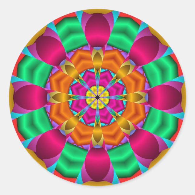 Dekorative Mandala Aufkleber Blume Herz (Vorderseite)
