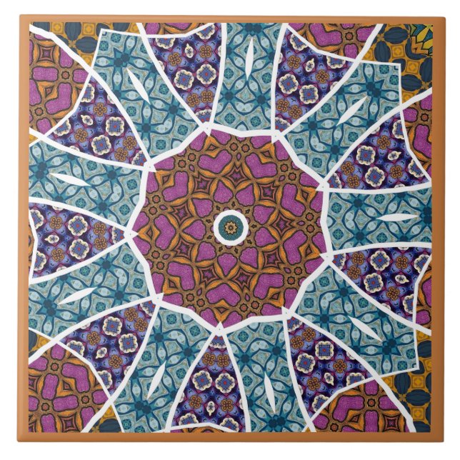 Dekorative Mandala-Keramikfliese Fliese (Vorderseite)