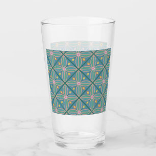 Dekorative marokkanische Blume gekachelt aquamarin Glas