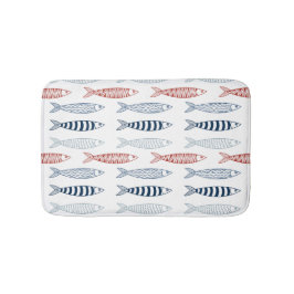 Dekorative mediterrane Sardinen Fischmuster Badematte