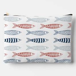 Dekorative mediterrane Sardinen Fischmuster Zubehörtasche