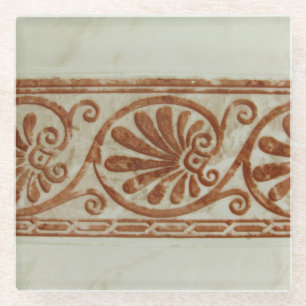 Dekorative Mittelmeerbrown-Grenze Glasuntersetzer