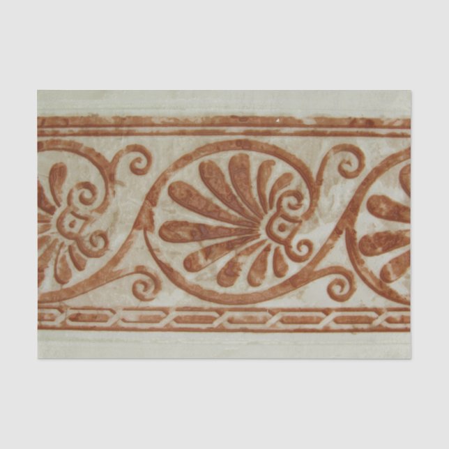 Dekorative Mittelmeerbrown-Grenze Seidenpapier (Vorderseite)