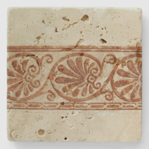 Dekorative Mittelmeerbrown-Grenze Steinuntersetzer