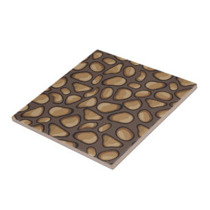 Dekorative moderne, handgezeichnete Steine Brown Fliese