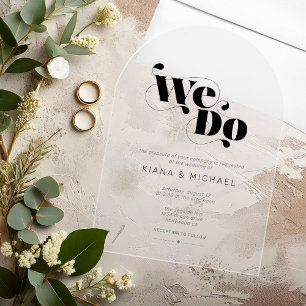 Dekorative moderne Hochzeit ID887 Acryleinladungen