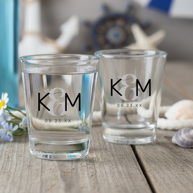 Dekorative moderne Hochzeit ID887 Schnapsglas (Von Creator hochgeladen)
