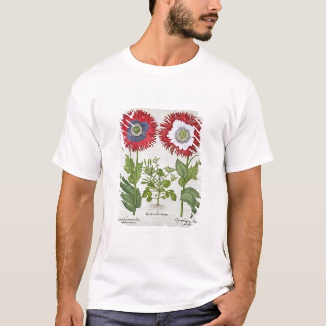 Dekorative Mohnblumen, vom 'Hortus des T-Shirt (Vorderseite)