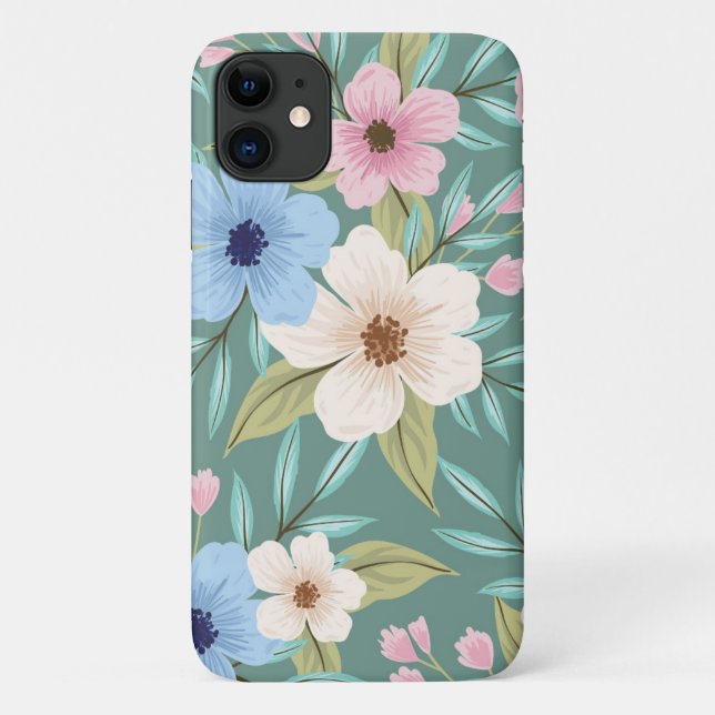Dekorative Mosaik Blume Blossom  Case-Mate iPhone Hülle (Rückseite)