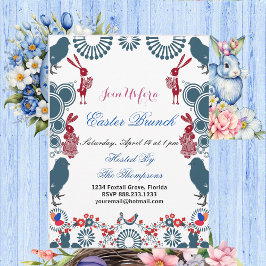 Dekorative Motif Osterbrunch Chick Birds Bunny Einladung