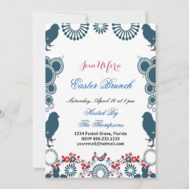 Dekorative Motif Osterbrunch Chick Birds floral Einladung