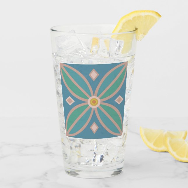 Dekorative Muster hübsche Tees und Pinsel Glas (Rückseite Ice)