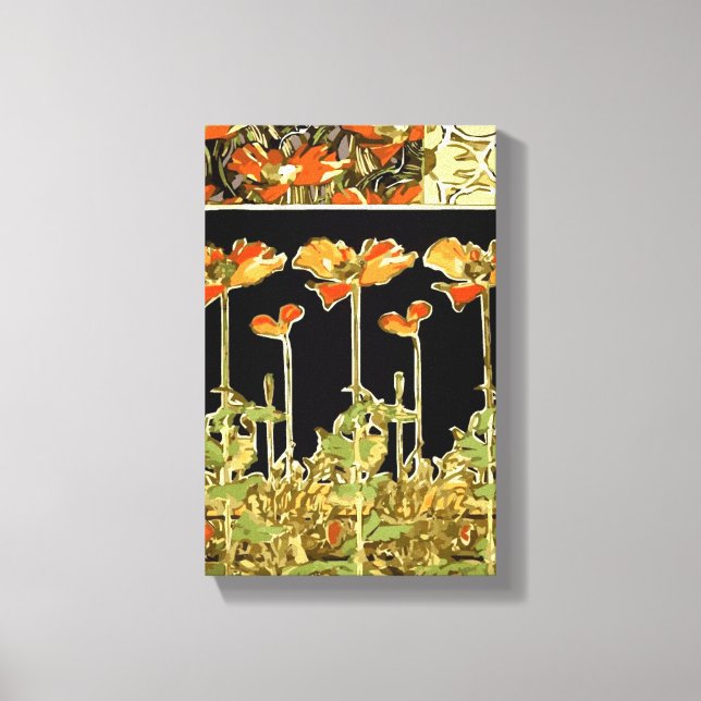 Dekorative (orange Blume) von Alphonse Mucha Vec Leinwanddruck (Vorderseite)