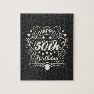 Dekorative Ornamentik Happy 50. Geburtstag.
