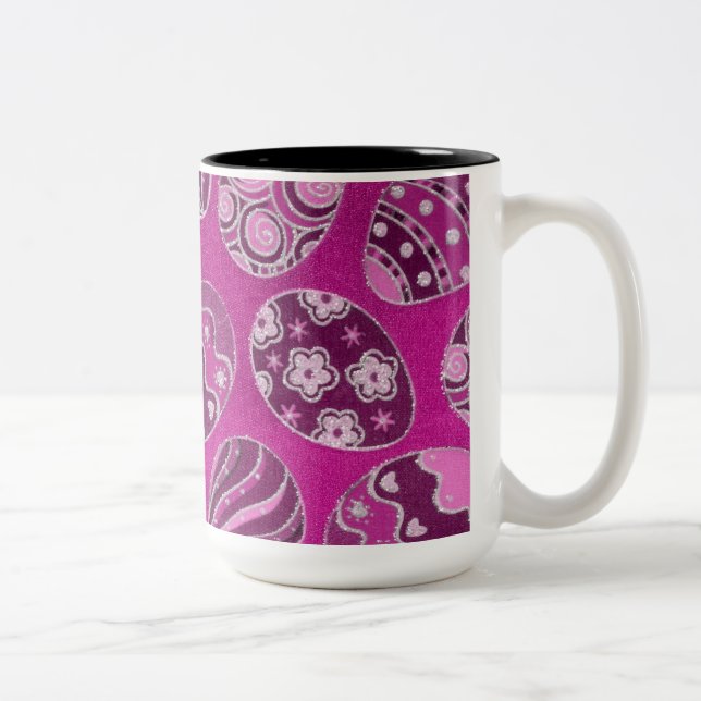 Dekorative Ostereier Pink Tasse Kaffee (Rechts)