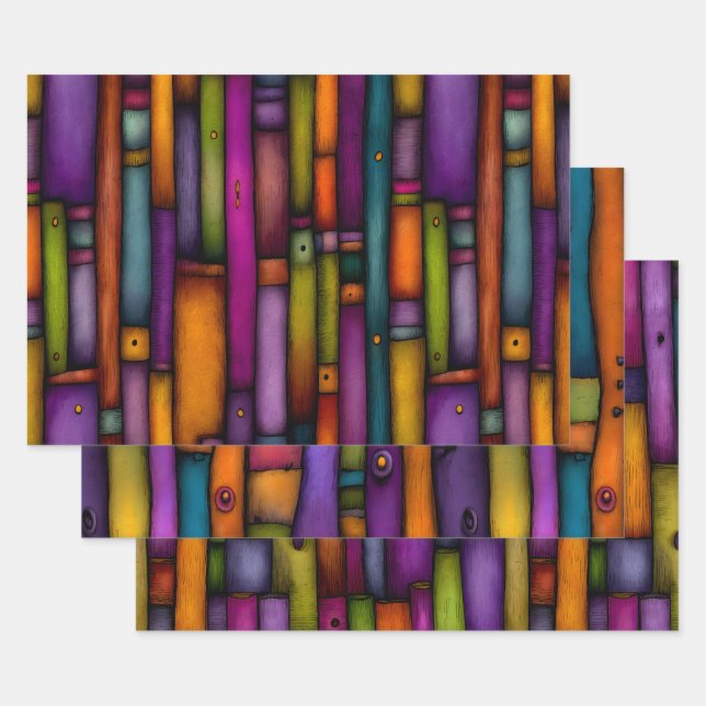 DEKORATIVE PAPIERBUCHSPINNEN SET GESCHENKPAPIER SET (Set)