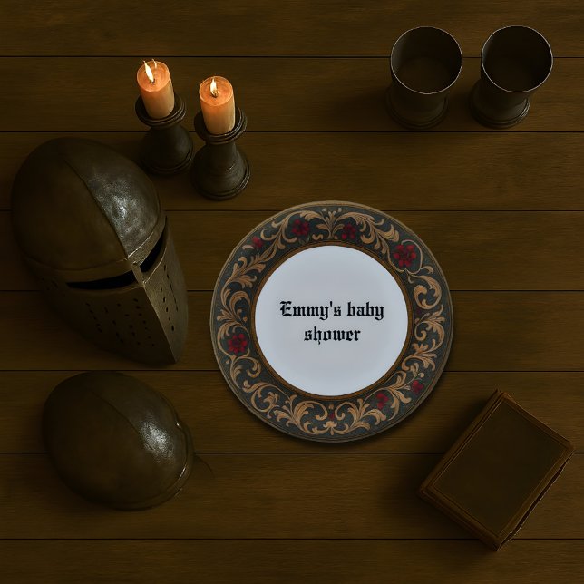 Dekorative Papierplatte im mittelalterlichen Stil Pappteller (Von Creator hochgeladen)