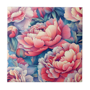 Dekorative Peonies Keramik Fliesen für die Badewan