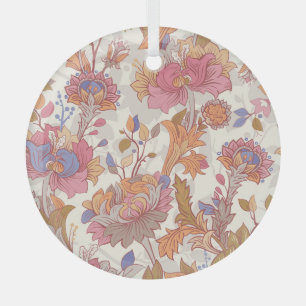 Dekorative Pfannkuchen: farbenfrohe Blumenmuster. Ornament Aus Glas