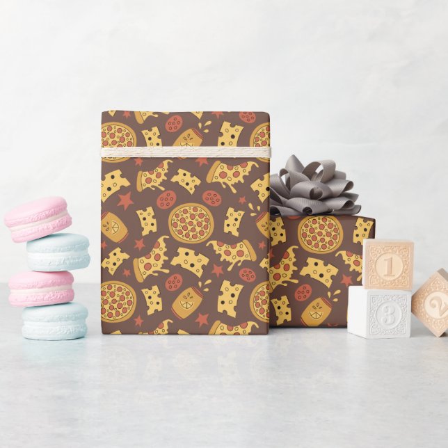 Dekorative Pizza Muster Wrapping Paper Roll Geschenkpapier (Babyparty)