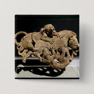 Dekorative Plakette, die einen wilden Eber Button