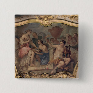 Dekorative Platte vom ovalen Salon Button