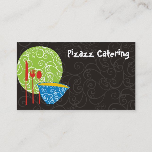 Dekorative Plattenschüsselgerät-Kochs-Catering-BU… Visitenkarte (Vorderseite)
