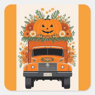 Dekorative Pumpkin Square Stickers