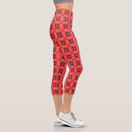 Dekorative Punkte in Rosa und Grau Capri Leggings