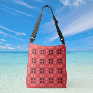 Dekorative Punkte in rosa und graue Crossbody-Tasc Tragetaschen Mit Langen Trägern