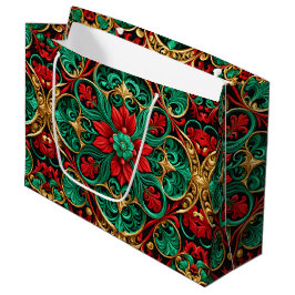 Dekorative Red Green Holiday Geschenktasche Große Geschenktüte
