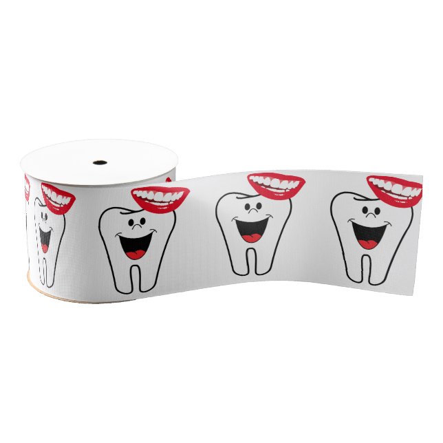 Dekorative Ribbon Teeth Smile Dentist Ripsband (Spule)