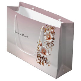 Dekorative rosa Blumen-Geschenktasche Große Geschenktüte